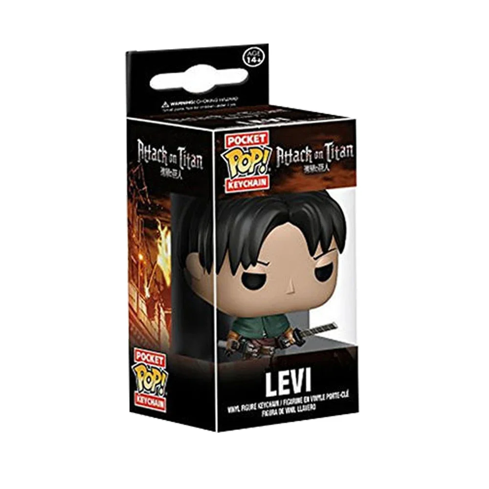 FUNKO POP Keychain Attack on Titan Highly Popular Characters Levi Ackerman Anime Peripherals Toys Pendant Keychains Kids Gifts 3
