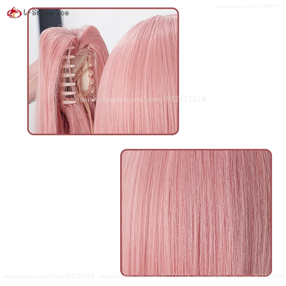 Nicole Demara Cosplay Perücke – 2 Styles, 80cm, Pink, mit Ponytail, Hitzebeständig, Synthetik, Anime Damen 28