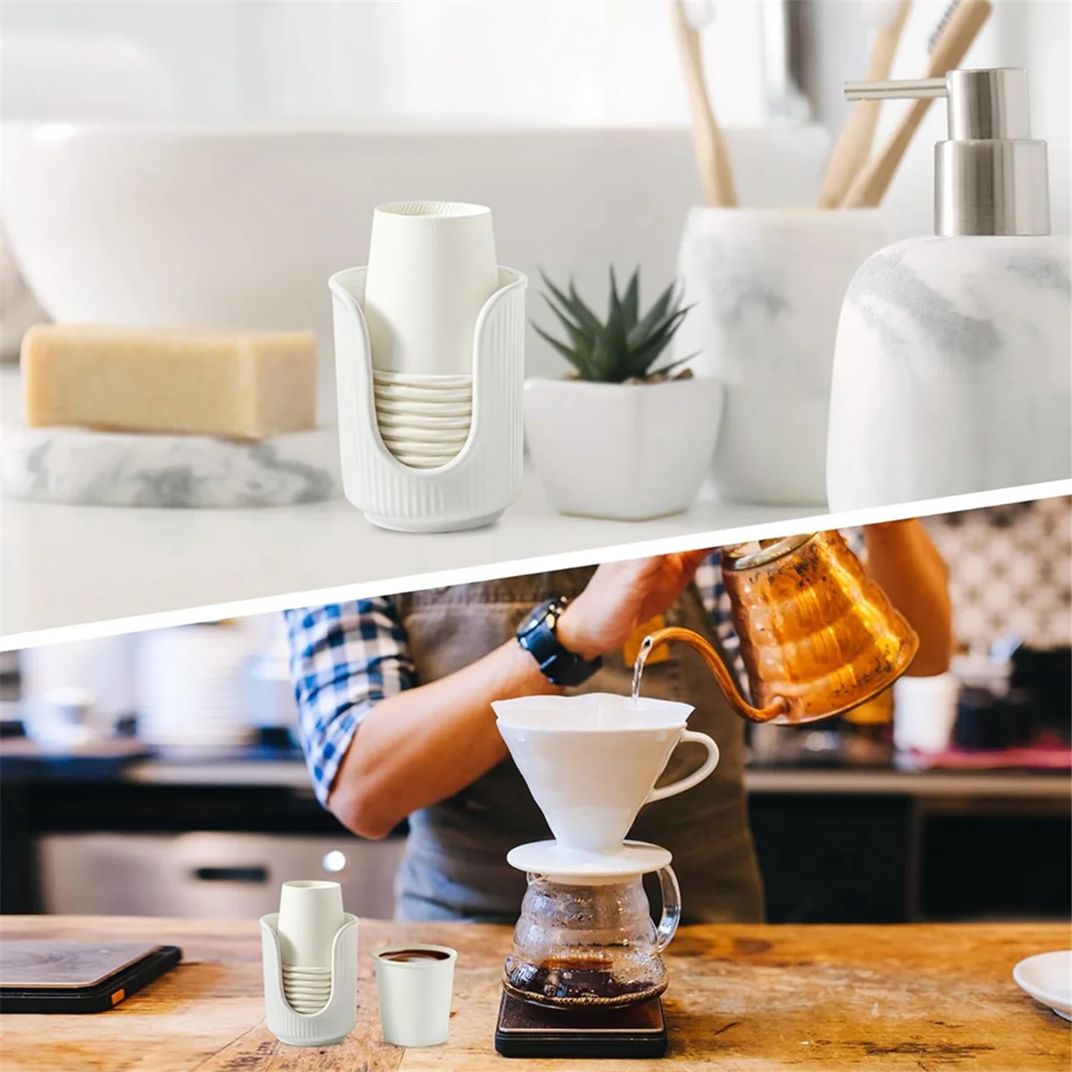 2pcs Paper Cup Holder, Disposable Cup Holder, Desktop Multifunctional Storage Rack
