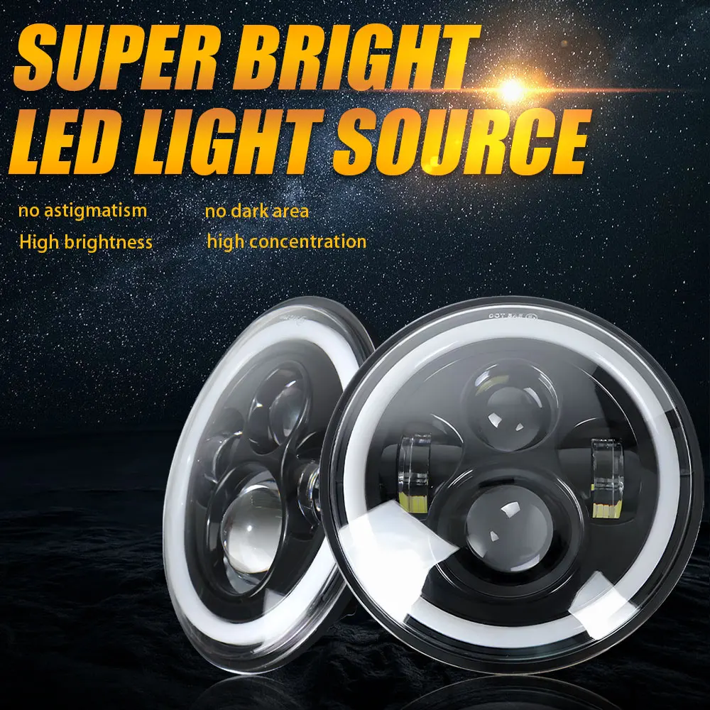 7인치 작업등 LED 안개등 오토바이 헤드램프 상하향등 LED 전구 자동차 바이 LED 헤드라이트 자동차 액세서리 12V