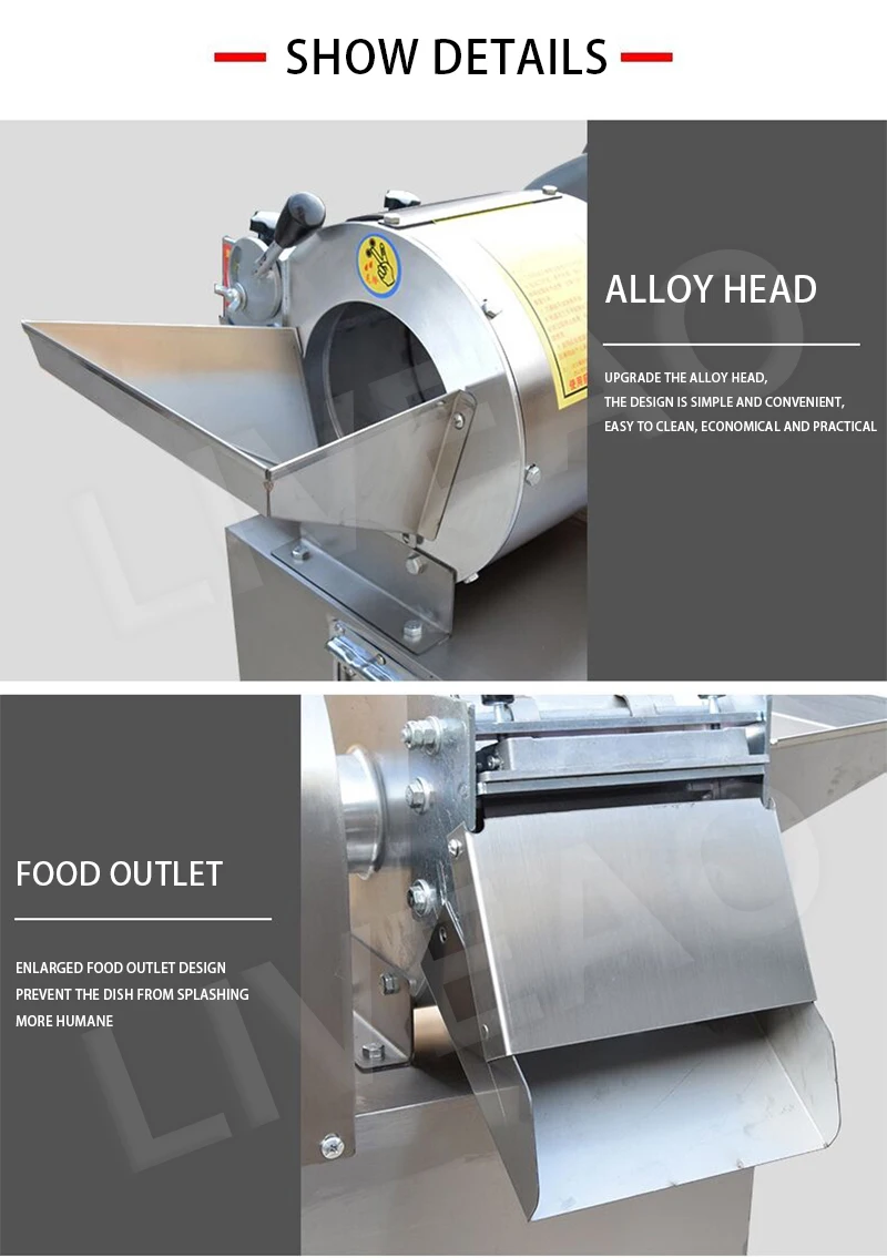 Description Picture 4 of itemCommercial Electric Vegetable Cutter Slicer Automatic Potato Chips Shredding Cutting Dicing Machine
