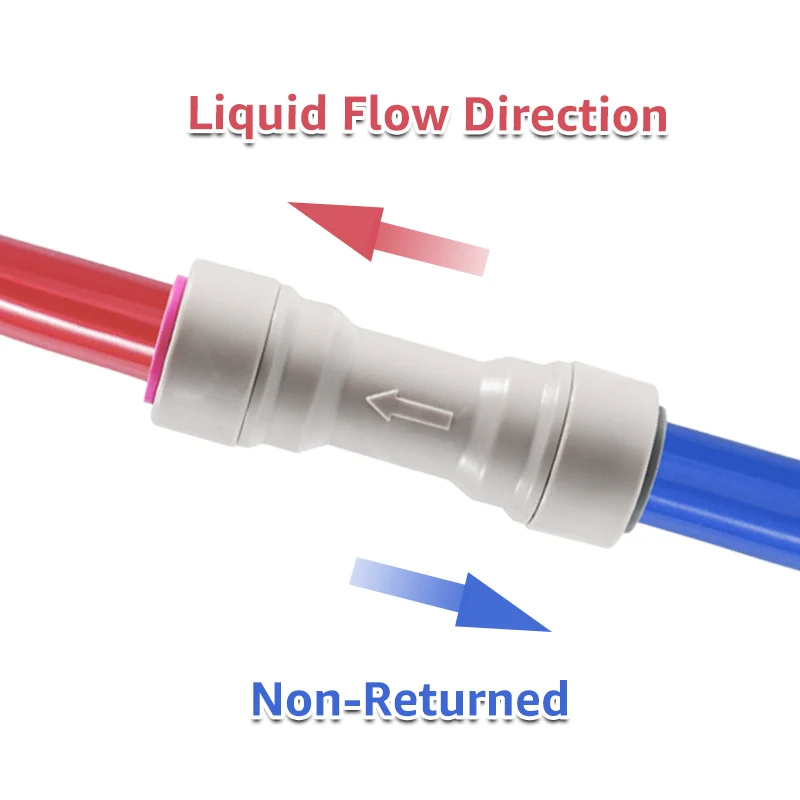 Push Fit Straight Check Valve One-way Valve 3/8 inch Quick Release Connect Fittings Tubing Inline Valve for Homebrew