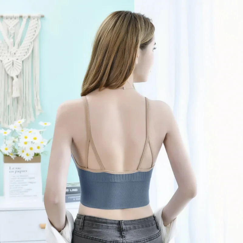 Sexy Sling Yoga Shirt Women Summer Zipper Breathable Fitness Workout Top with Chest Pad Casual Stripe Gather Running Sports Bra