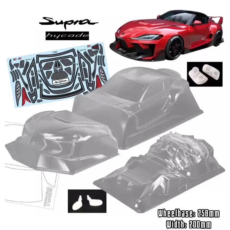 1/10 Pc Rc Supra Hycade Wide Body Shell 200Mm Larghezza Paralume Scarico Corpo Guscio Trasparente Per Turing Dirft Mst Yokomo Hpi Hsp