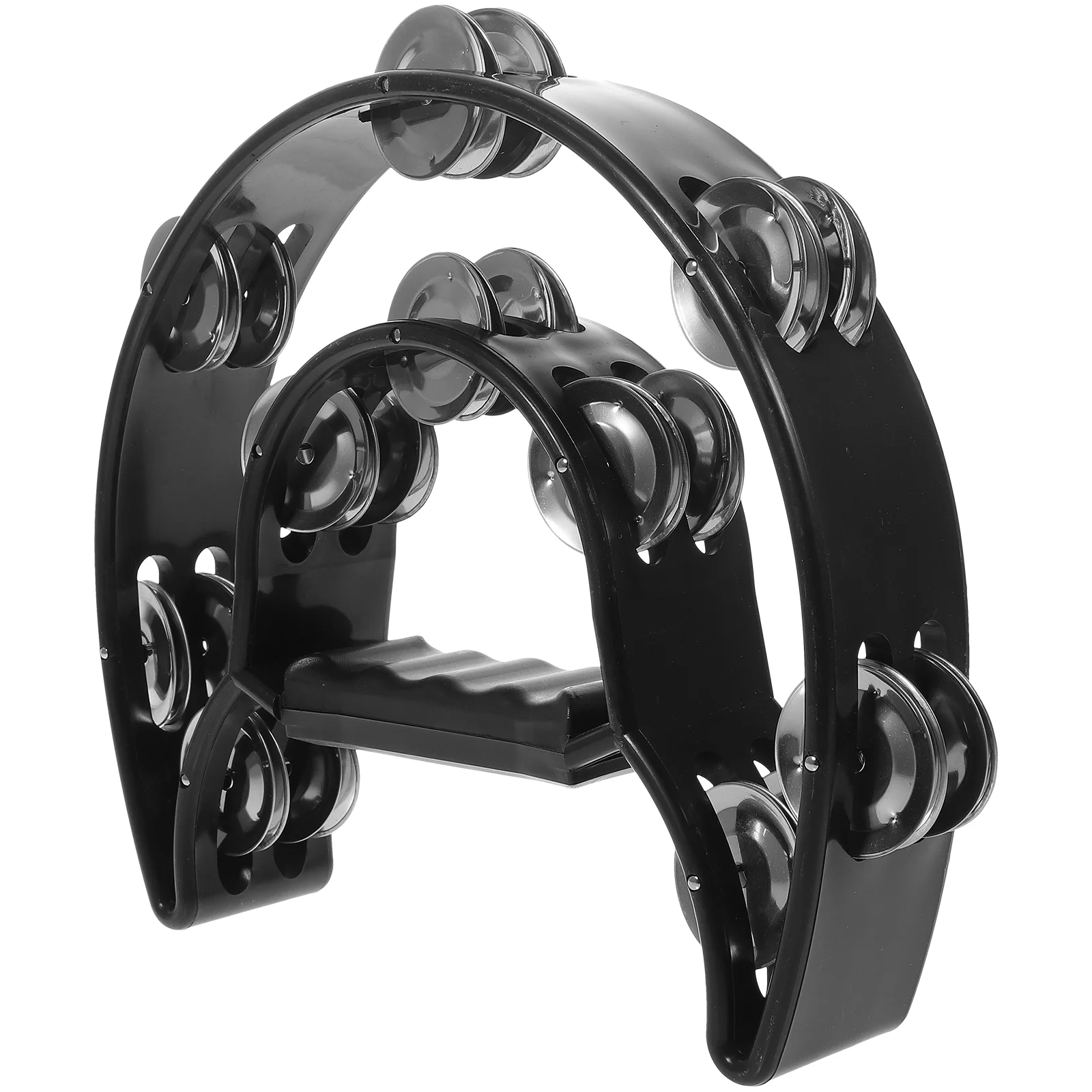 

Double Row Tambourine Half Moon Metal Musical Jingles Tambourine Hand Held