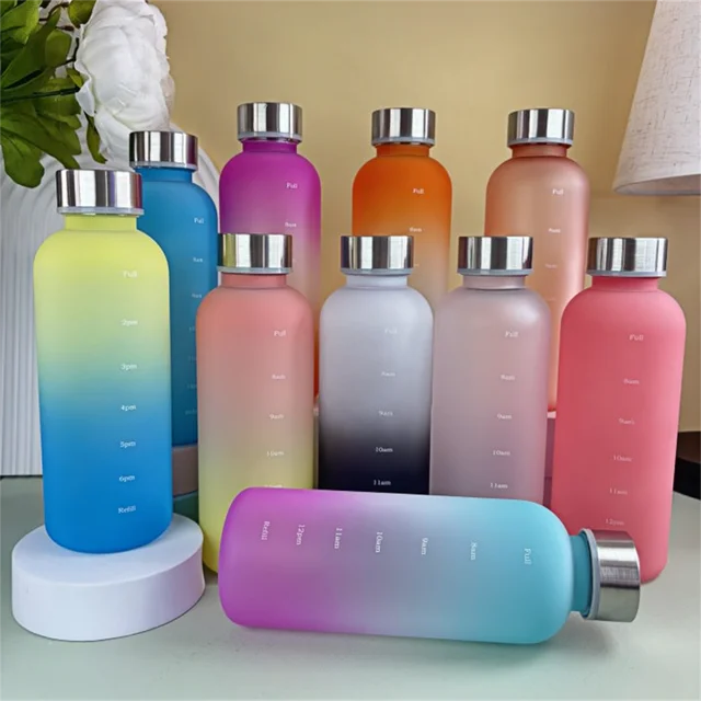 550ml Bottle With Time Marker Motivational Reusable Fitness Sports Outdoors Travel Leakproof BPA Free Frosted Plastic 550ml Bottle With Time Marker Motivational Reusable Fitness Sports Outdoors Travel Leakproof BPA Free Frosted Plastic