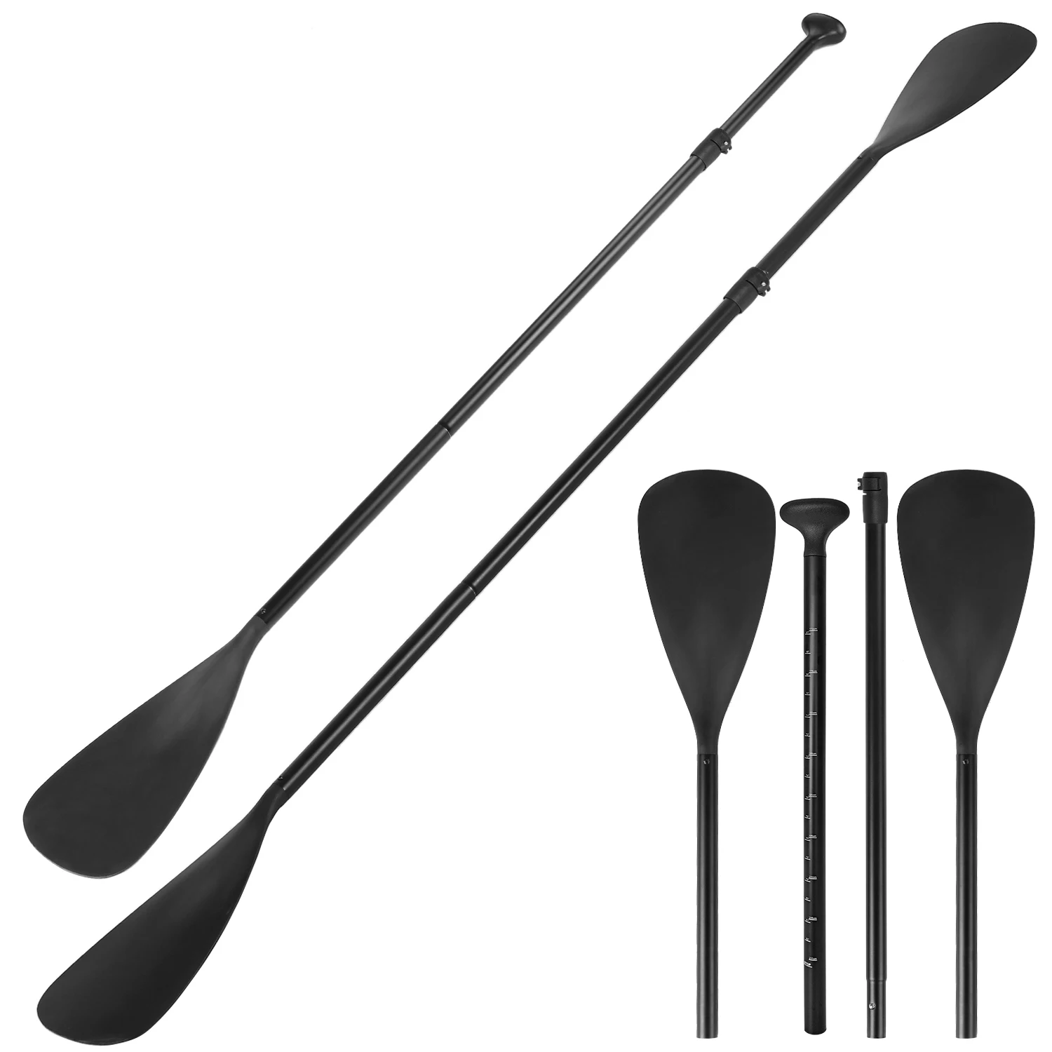 4-Piece Dual Purpose Adjustable SUP Paddle Kayak Boat Stand Up Paddle Board with 2 Blades 1 Connecting Shaft 1 T-handle