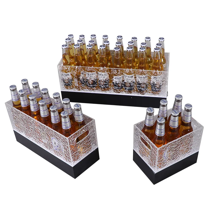 Bar KTV commercial beer frame luminous ice bucket PC plastic wine barrel creative LED color light charging champagne bucket