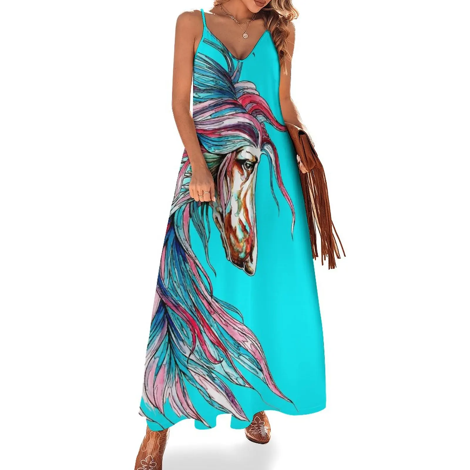 

Afghan Hound.Coat of many colours. Sleeveless Dress Female dress