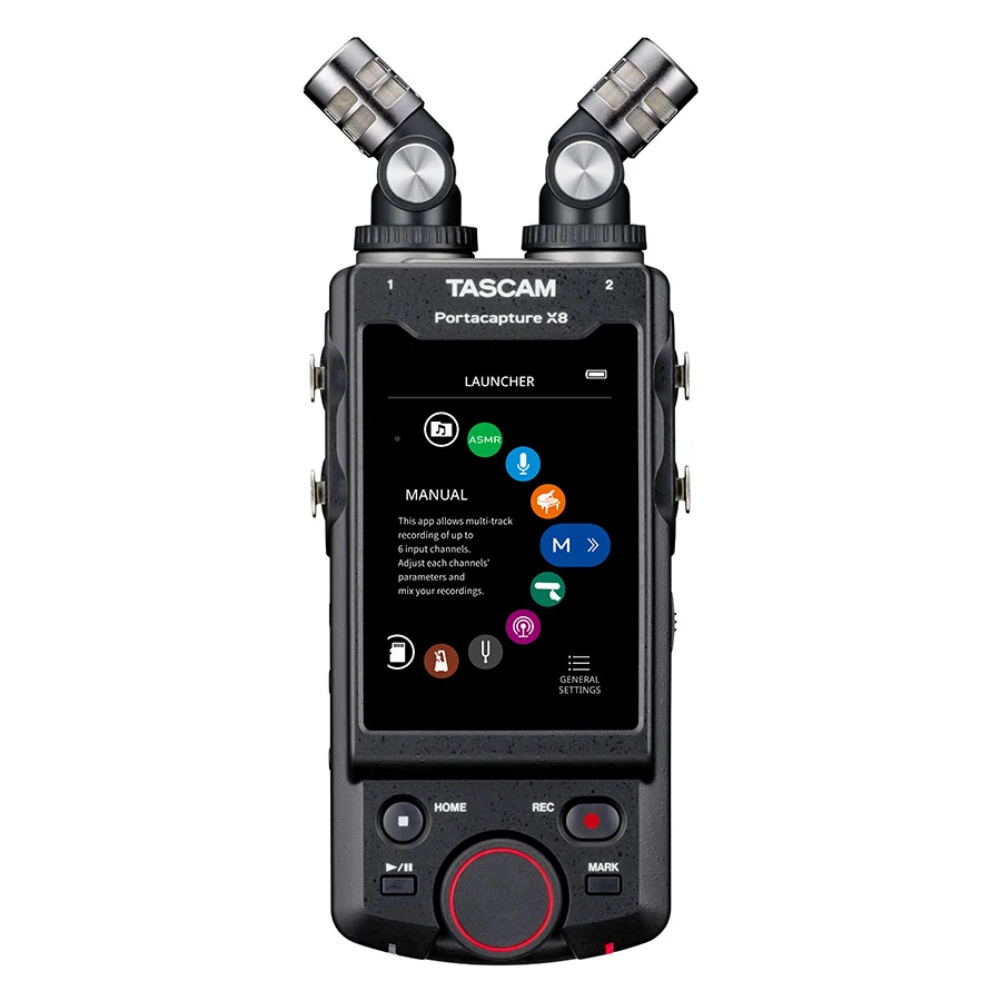 TASCAM-Portacapture X8 휴대용 레코더, 8 인/2 아웃 USB 오디오 인터페이스, 기본 멀티 트랙 녹음, 팟 캐스팅 및 음악용