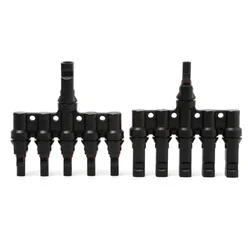 High-Performance Dual-Sided PV Solar Cable Connectors - 30A 1000V Photovoltaic Panel Wire Adapter Pair - 1Pairs (5T)