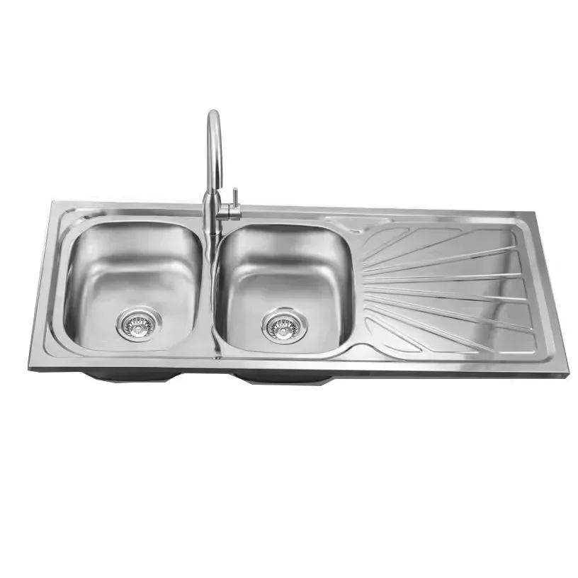 OSONOE Stainless Steel 304 Double Basin Kitchen Sink With Drain Plate