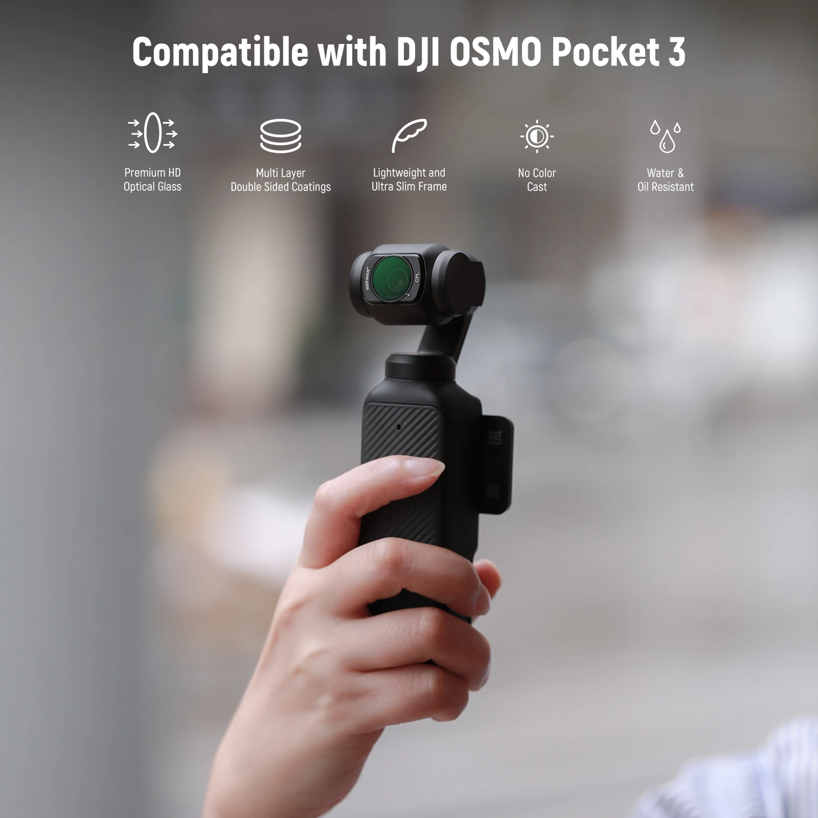 K&F Concept ND Filter Set Für DJI Osmo Pocket 3 - Magnetisch, 4 Filter Inkl. CPL