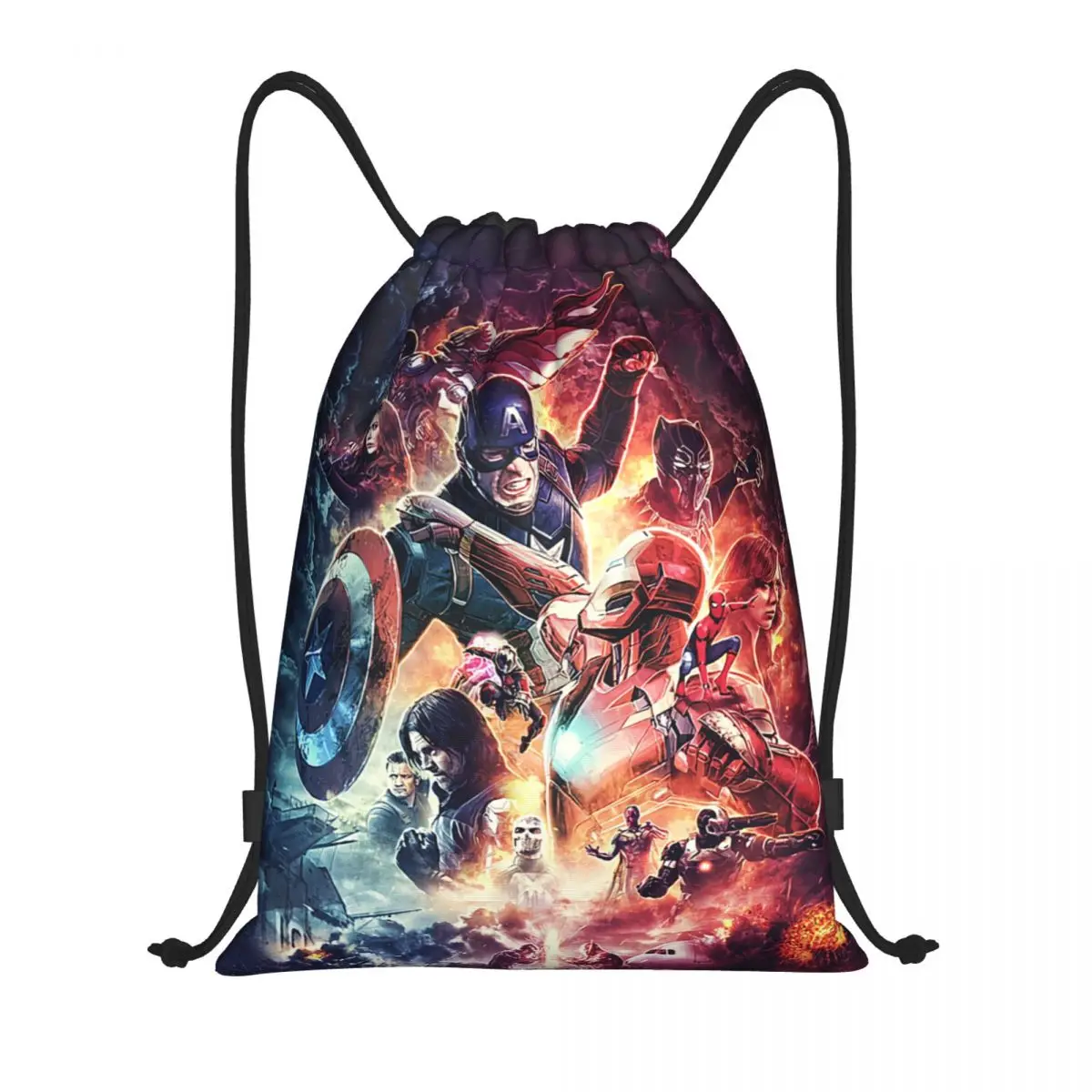 

Custom Hulk Drawstring Bags Men Women Portable Gym Sports Sackpack Captain America Earth Superhero Shopping Backpacks