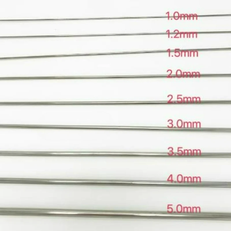 길이 500mm 316 스테인레스 스틸 와이어 스트레이트 바 솔리드 라운드 로드 직경 0.4mm-5mm 아르곤 아크 용접 와이어 부식 방지