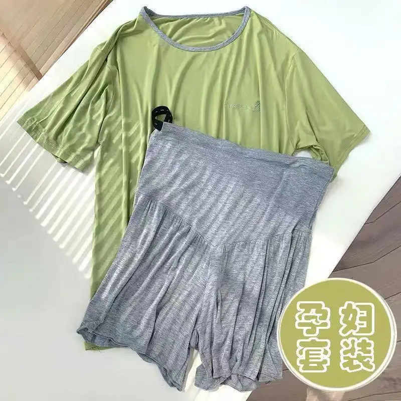 

Pregnant Women Short-sleeved Pajamas Summer Loose Confinement Clothing Pregnant Home Clothes Pregnancy Short-sleeved Shorts Suit