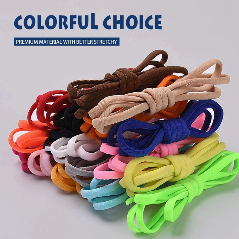 Easy to Remove No Tie Shoelaces Lock Shoe Laces Round Capsule Metal Elastic Suitable for All Shoes Sneakers Lazy Lace 21 Colors shoe laces shoelaces without ties elastic shoelaces elastic shoe laces shoe accessories