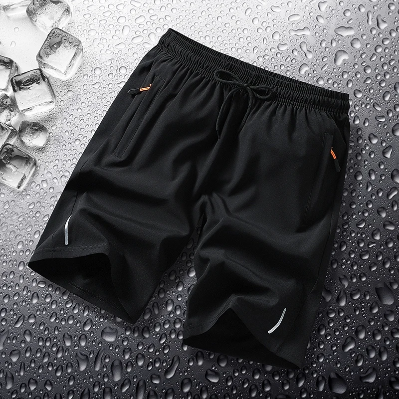 Summer Men Casual Shorts Gym Bodybuilding Loose Shorts Joggers 2022 Ultra Thin Quick Dry Short Pants Mens Solid Color Shorts 6XL 3