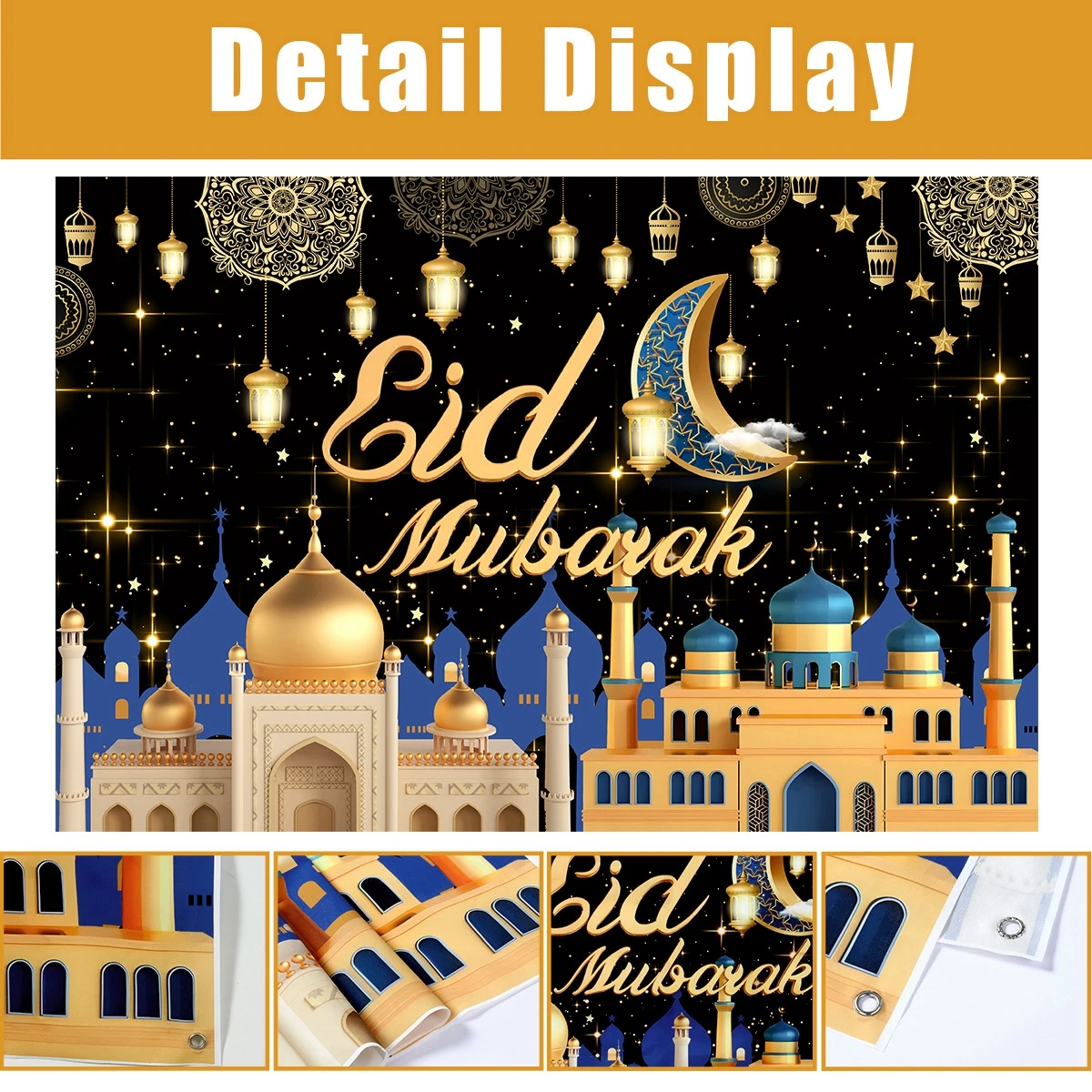 

Eid Mubarak Backdrops украшения на Рамадан 2024 для дома Eid Al Adha Рамадан Kareem исламский мусульманский вечерние Decor Eid Al Adha Gifts