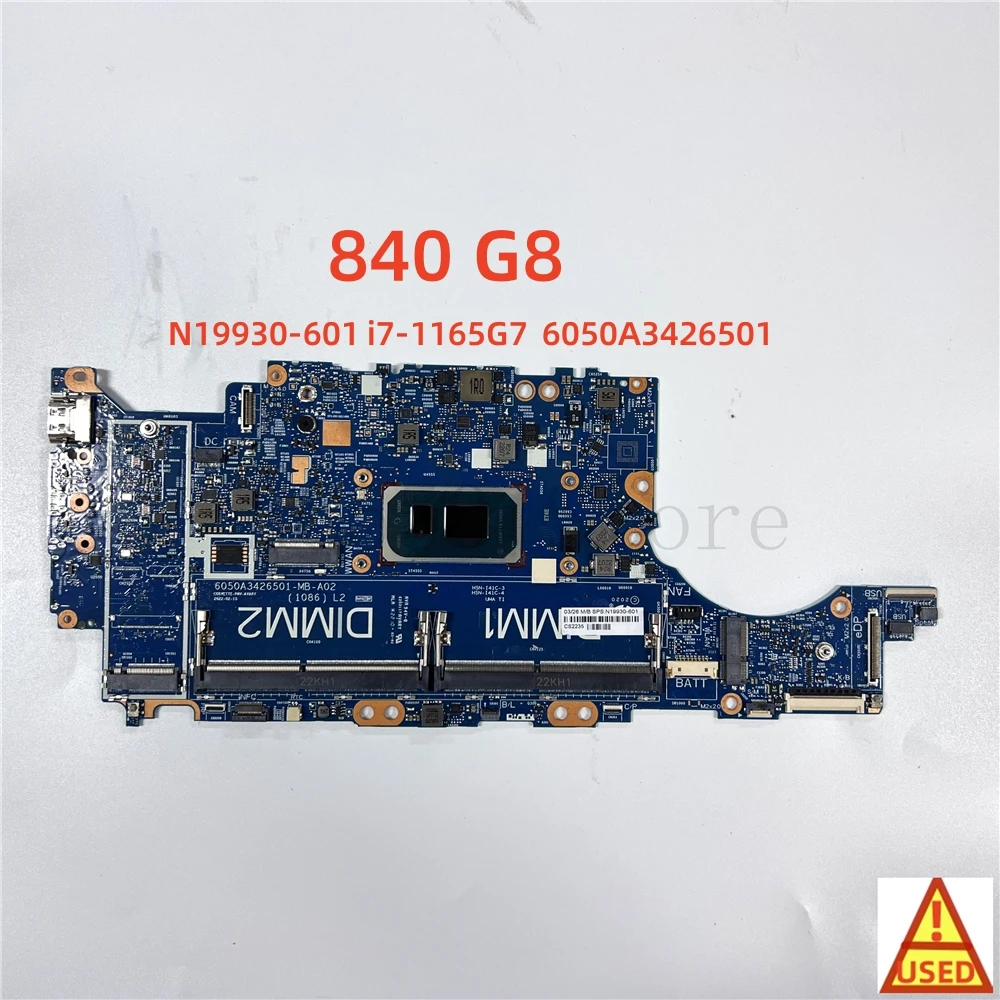 

Laptop Motherboard N19930-601 FOR HP 840 G8 WITH i7-1165G7 Fully Tested and Works Perfectly