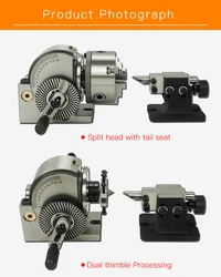 Dividing Head BS-0 5 Inch 3 Jaw Chuck Precision Semi Universal Dividing Head For Milling Machine Rotary Table