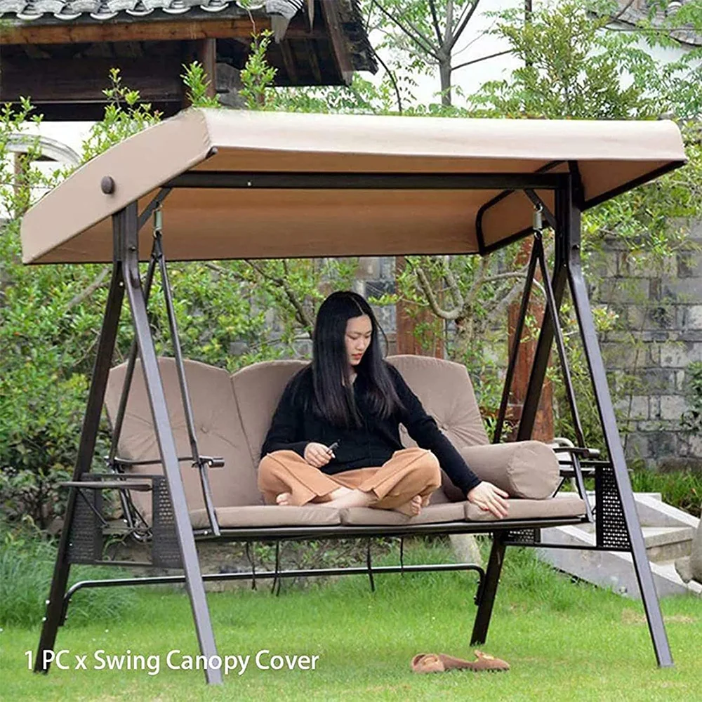 Swing Canopy Replacement Top Cover Waterproof Sun Protection For Outdoor Garden Lightweight Durable EIG88 Swing Cover