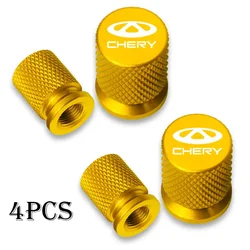 Premium Car Wheel Tire Valve Caps - 4 - Piece Set of Air Dust Covers (Chery - 3)