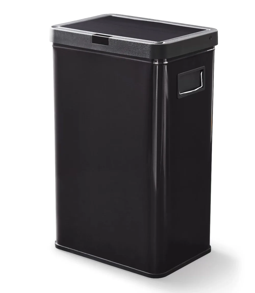 

Stainless Steel Non-contact Kitchen Trash Can Black Convenient for Keeping The Lid Open Motion Sensor Garbage Can