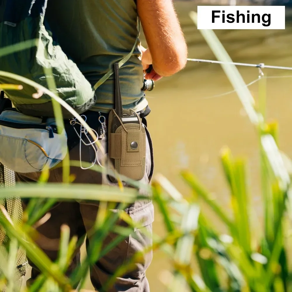 Tactical Molle Radio Walkie Talkie Pouch Waist Bag Holder Pocket Portable Interphone Holster Carry Bag for Hunting Camping