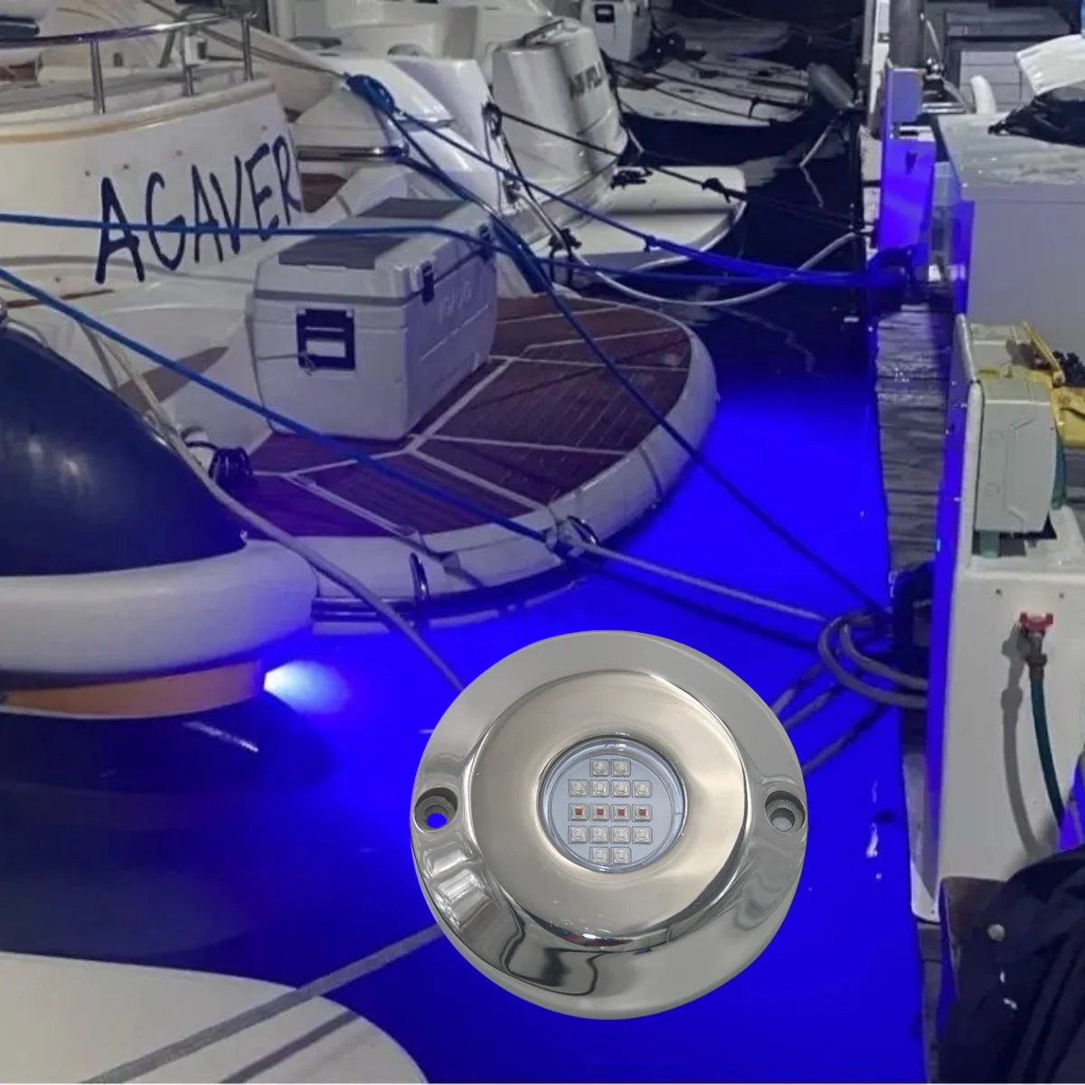 RainMan S Azul 27 Barco Submarino Martne Luz 316 Acero Inoxidable Pontón Transom Luces Barco Cubierta Luz