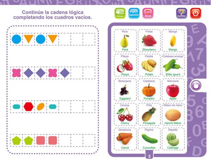 ABC Sound Book For Children English Spanish Letters & Words Learning Toys For 3 Year Old Girls Boys Fun Educational Toys 4