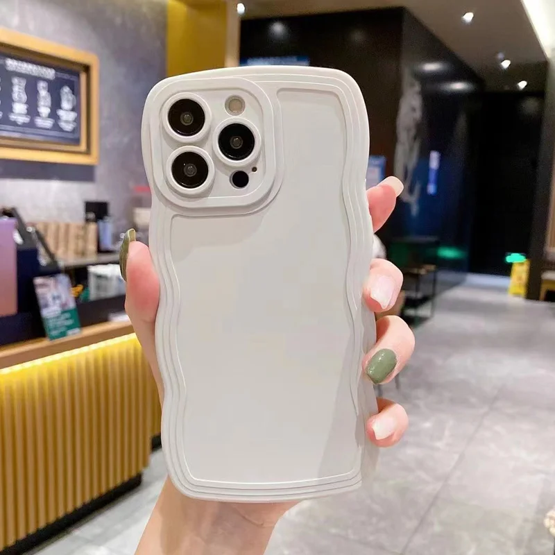 Wave Edge Solid Color TPU Soft Phone Case - Sleek and Durable Back Cover