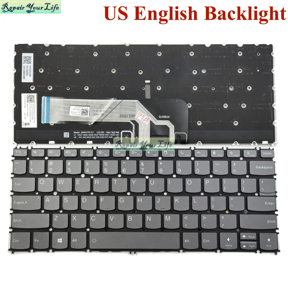 Teclado Retroiluminado para Lenovo Thinkbook 13s Gen G2itl 20v9 G2are 20wc Preto Novo