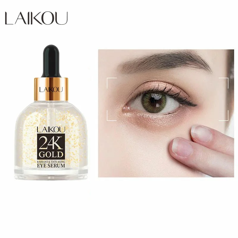 

LAIKOU 24K Gold foil Hyalu ronic Acid for Eye Shrinks PoresEye Serum Anti Aging Korean Skin Care Products 30ml