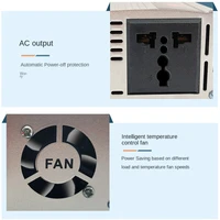 Onduleur solaire 12v 220v, 500W 1000W 1500W 2000W, transformateur de tension Portable, convertisseur de chargeur automatique, onduleur de puissance pour voiture 4