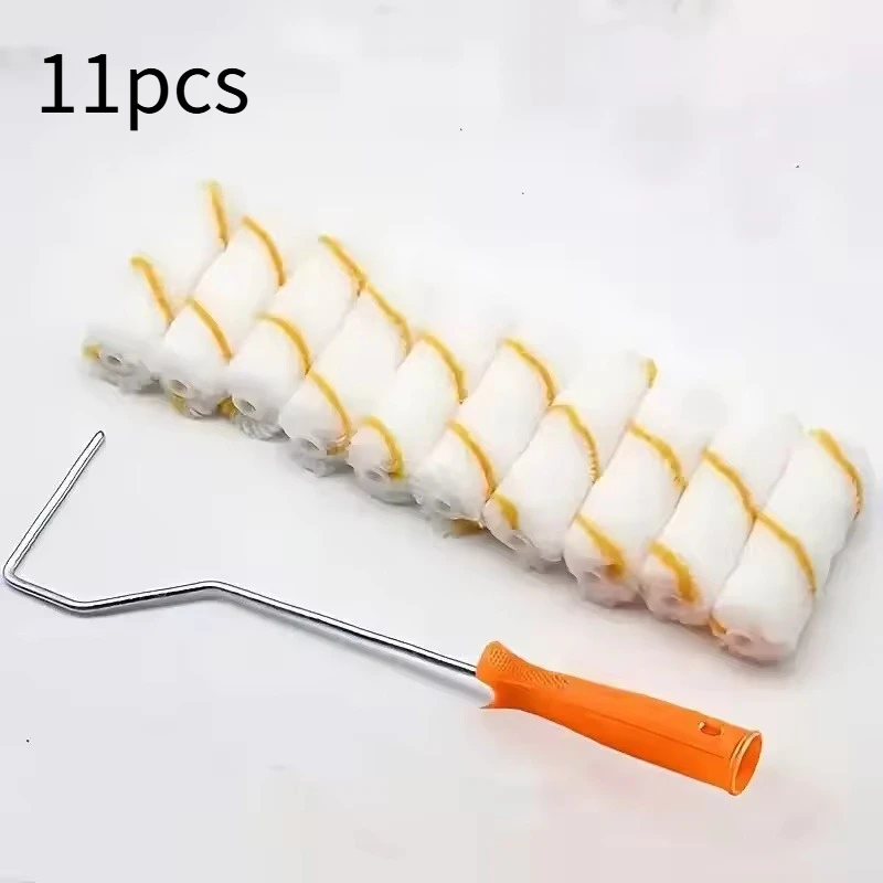 11개입 4인치 마이크로파이버 페인트 롤러 리필 세트, 벽, 문 및 캐비닛용 고흡수성 미니 롤러 키트
