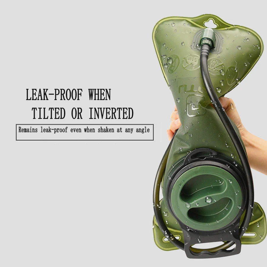 حقيبة مياه  2L مقاومة للتسرب، سهلة التنظيف، بديلة للزجاجة لركوب الدراجات والمشي لمسافات طويلة والتخييم والجري والاستكشاف في الهواء الطلق