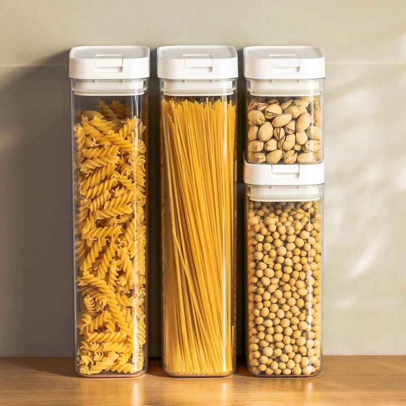 PastaStorageBoxTransparentPlasticGrainSealTankSpaghettiStorage