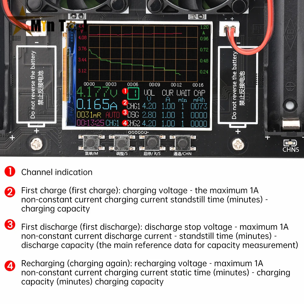 8 Channel 18650 Lithium Battery Capacity Tester Module MAh MWh Digital 18650 Battery Power Detector Tester Module Type-C 4