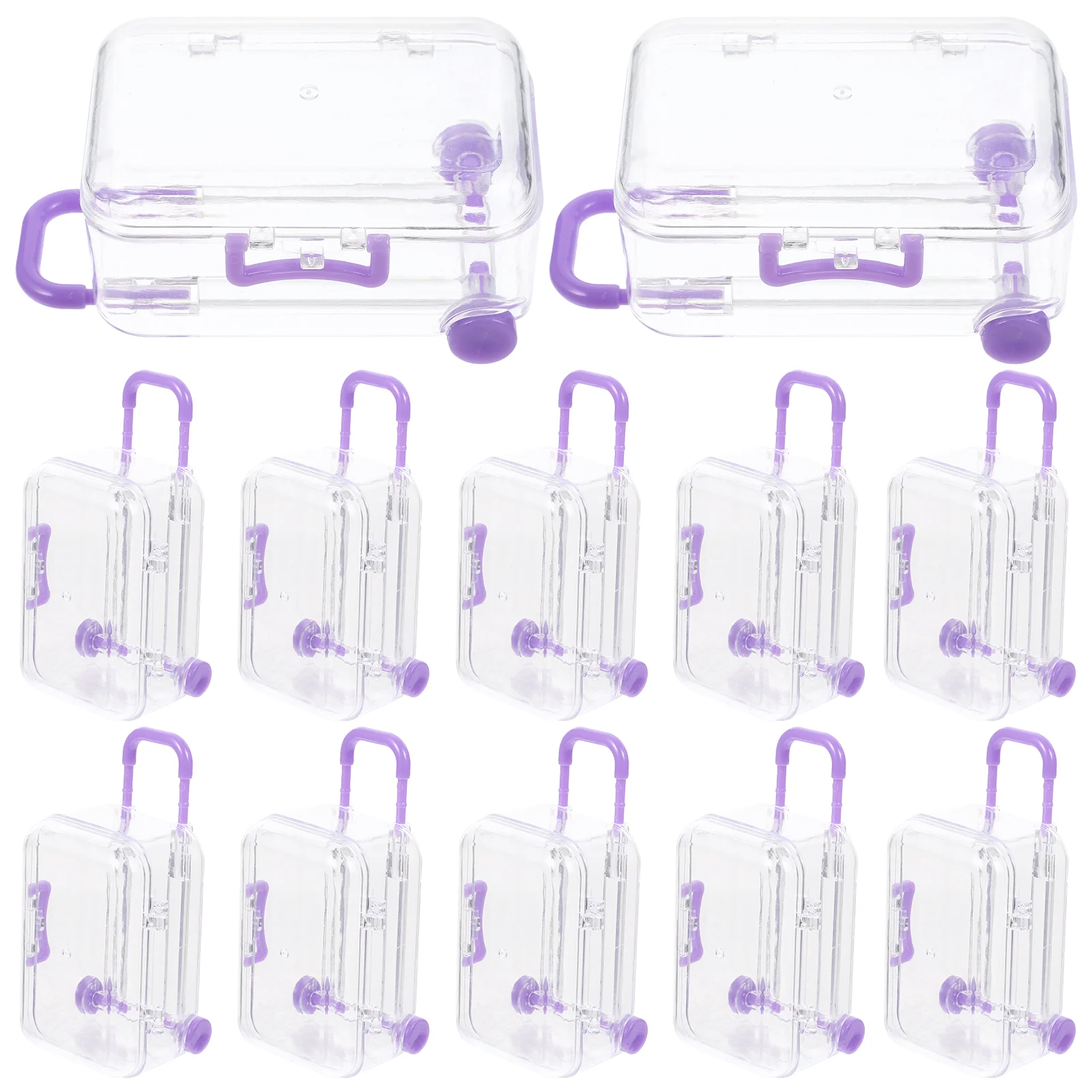 

Tiny Plastic Luggage Trolley Case Wedding Candies Box Suitcases Bridal Shower Decorations