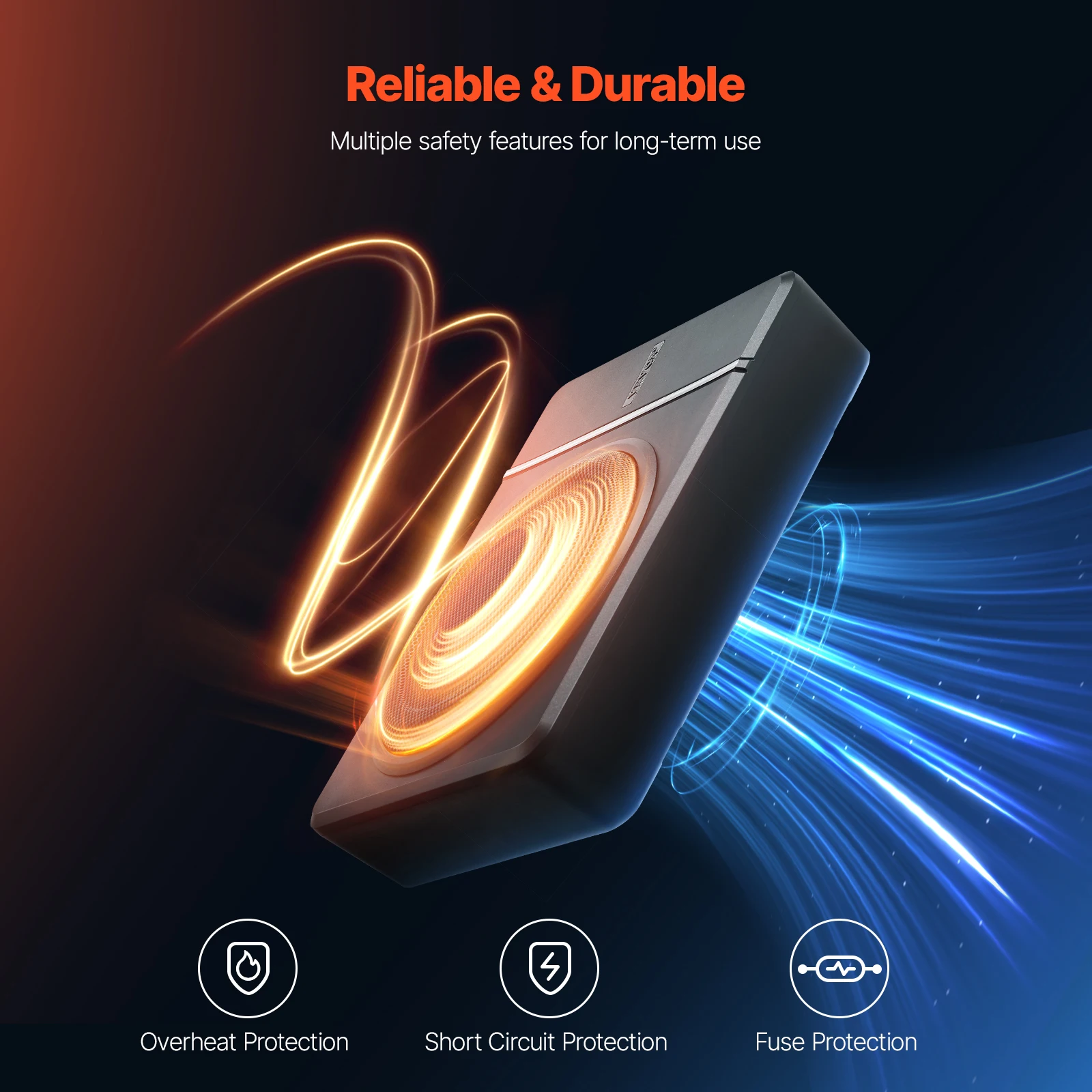 Compact Underseat Car Subwoofer with Built-in Amplifier for SUV and Car