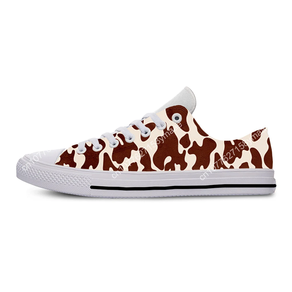 Hot Cool Cow Print Aesthetic Animal Funny Cute Fashion Casual Cloth Shoes Low Top Men Women Female Sneakers Latest Board Shoes