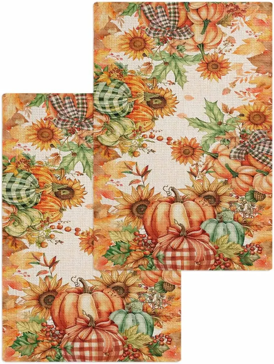 Sage Green Pumpkin Kitchen Towels 6