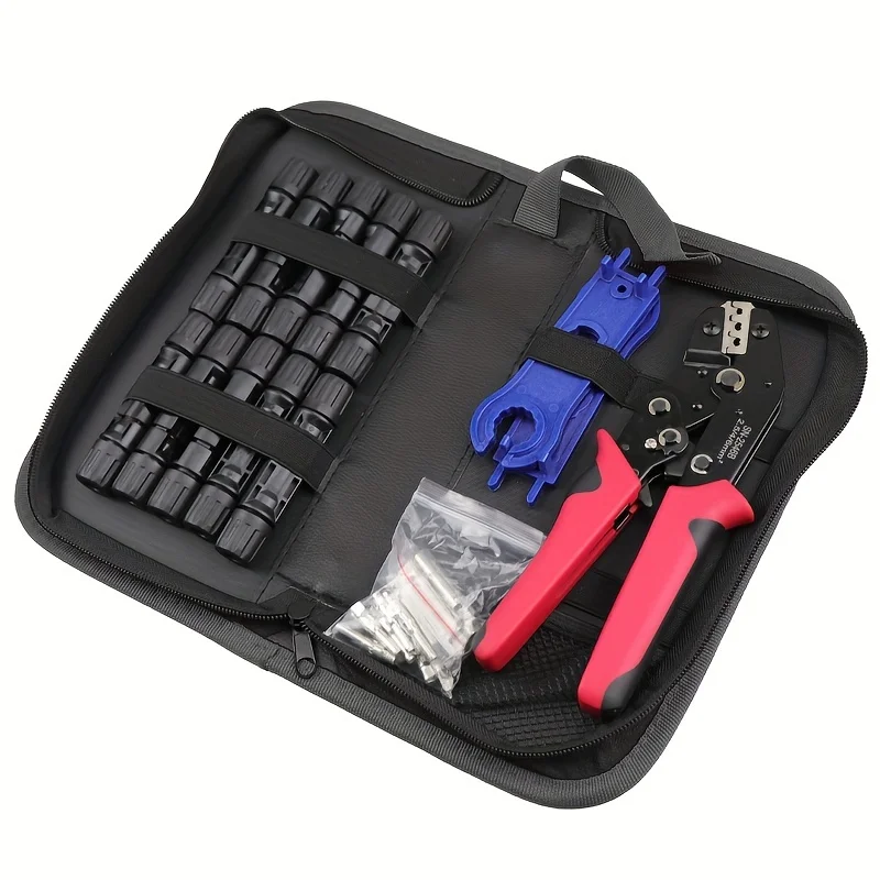 Set Crimpatura Connettori Solari - 6 Coppie MC4 Con Pinza, Chiavi E Terminali Per Pannelli Fotovoltaici
