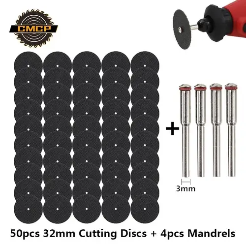 CMCP 32mm Abrasive Cutting Disc With Mandrels Grinding Wheels For Dremel Accesories Metal Cutting Rotary Tool Saw Blade