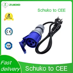316P6 plug into Euro CEE7/3 Outlet Socket EU Schuko 2 prong plug to IEC309 316C6 Power Cable,16A 250V, IP44, H05VV-F 1.5mm Cord