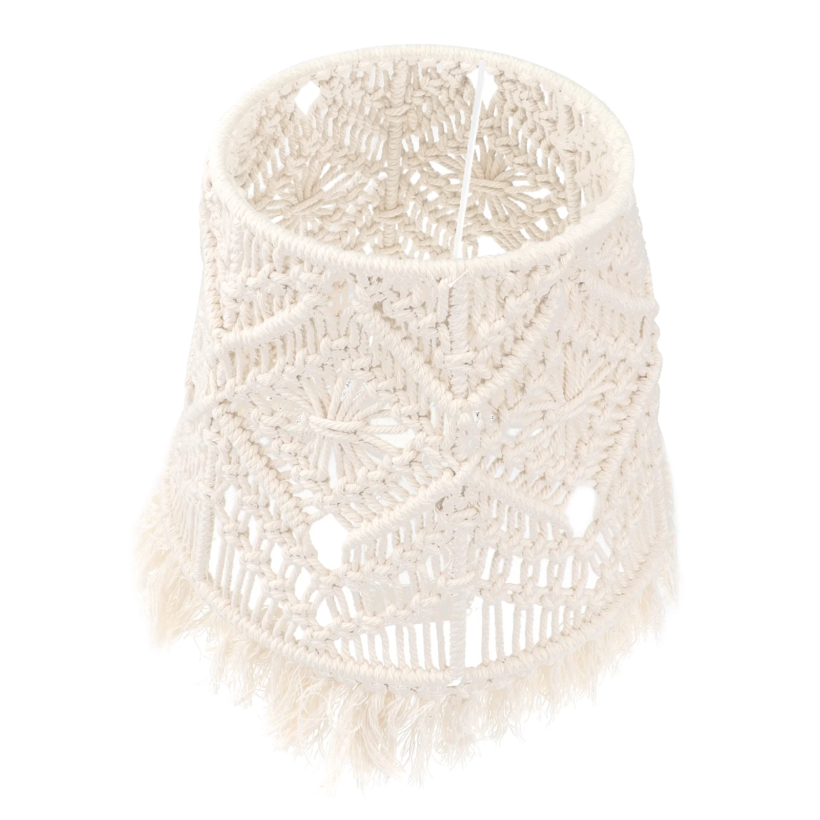 

Cotton Rope Lampshade Bohemian Hanging Woven Light Hand-woven Macrame Boho Decor Weaving Tassel