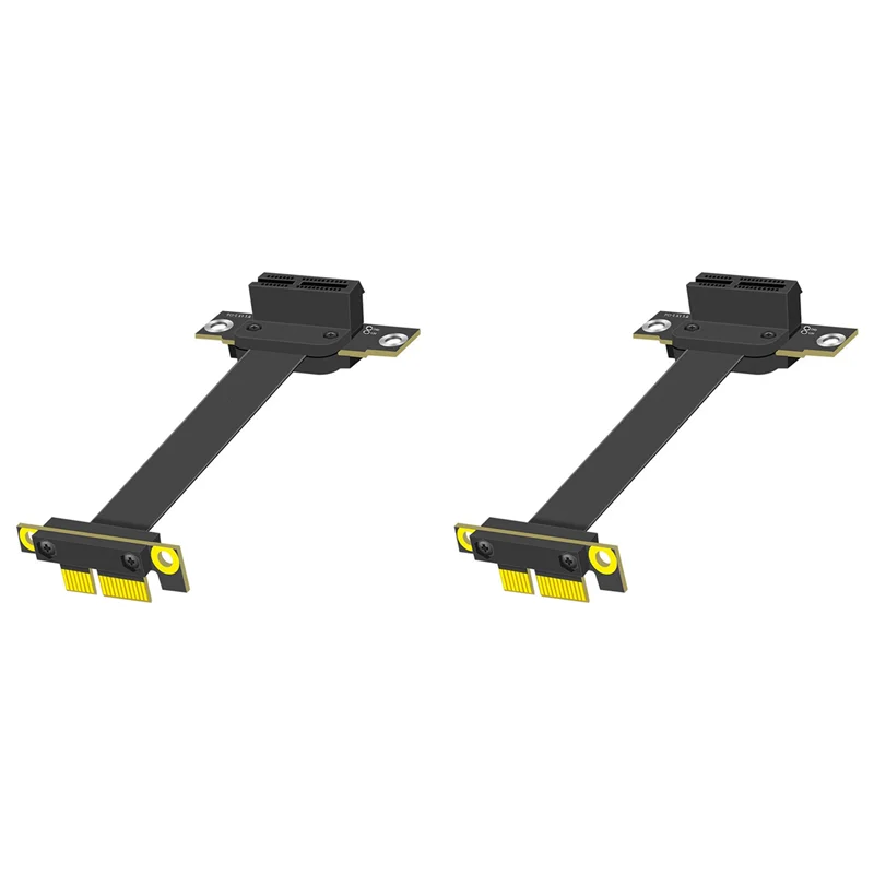 2Pcs PCIE 1X 연장 케이블 90도, PCI-Express 3.0 1X 남성-여성 라이저 케이블 PCI-E 1X 연장 어댑터 10Cm-BCBW