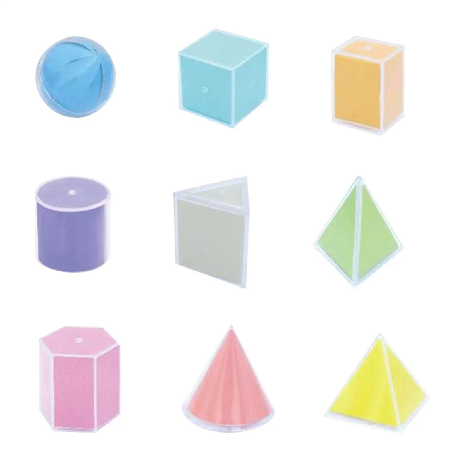 3D Shapes Geometric Solids Montessori Learning Toys Shape Sorter Sorting Geometric Shapes Blocks Set for Preschool Elementary 4