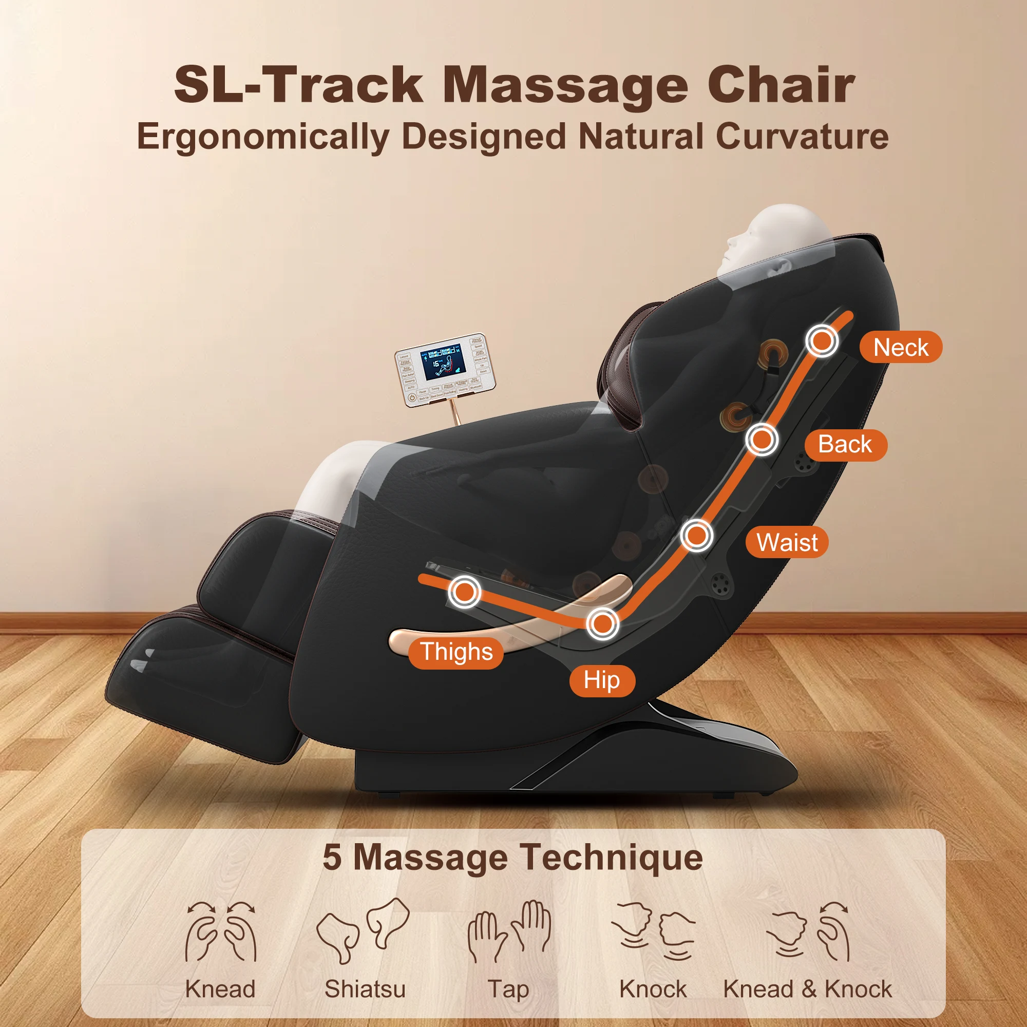 1 Year Warranty USA Local Delivery  3D Airbag Zero Gravity full body Massage Chair Home 3D Foot Roller Shiatsu Office Chair 4